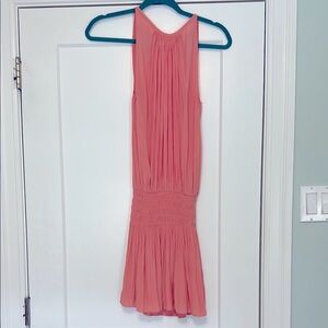 Pink Pleated Halter Sheath Dress for Night Out